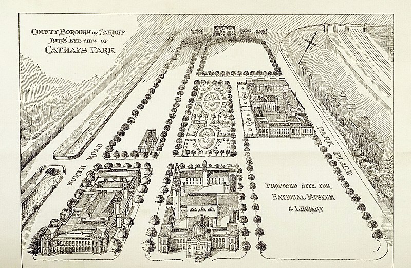 File:Cathays memorial map with proposed site for National Museum and Library.jpg