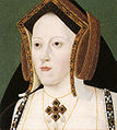   This image is a JPEG version of the original PNG image at File: Catherine of Aragon.png. Generally, this JPEG version should be used when displaying the file from Commons, in order to reduce the file size of thumbnail images. However, any edits to the image should be based on the original PNG version in order to prevent generation loss, and both versions should be updated. Do not make edits based on this version. Admins: Although this file is a scaled-down duplicate, it should not be deleted! See here for more information. Catherine of Aragon, 1485-1536. Unknown artist, late 16th century. National Portrait Gallery: NPG 163