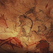 Bison depicted at cave of Altamira Cave of Altamira and Paleolithic Cave Art of Northern Spain-110113.jpg