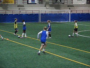 Laval Comet training inside of Centre sportif Bois-De-Boulogne