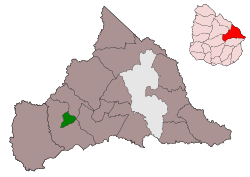 Localización del municipio de Centurión en el departamento de Cerro Largo.