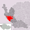 English: Location of Cheb town within Cheb District Čeština: Poloha města v rámci okresu Cheb