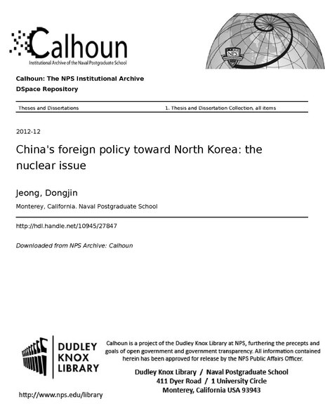 File:China's foreign policy toward North Korea- the nuclear issue (IA chinasforeignpol1094527847).pdf