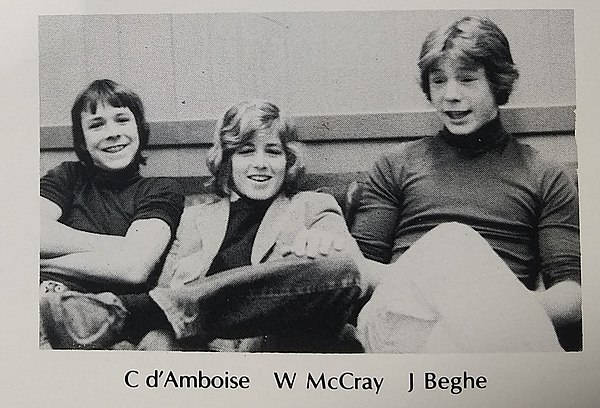 Beghe (right) and Christopher d'Amboise (left) in 8th grade, 1975