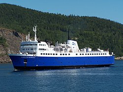 Ferry arriving in Godbout