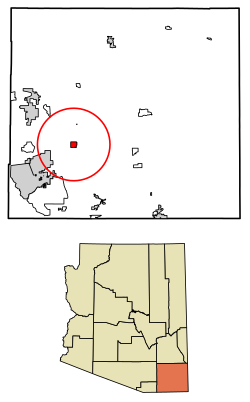Localização da lápide no condado de Cochise, Arizona