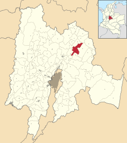 Vị trí của khu tự quản Suesca trong tỉnh Cundinamarca