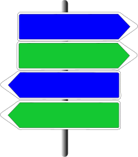 Si deux registres bleus de directions opposées sont sur un même ensemble, la priorité va à l’ensemble des registres dont la direction indique la droite.