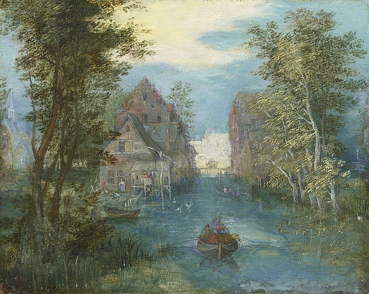 File:Copy after^ Jan Brueghel the Elder (Brussels 1568-Antwerp 1625) - Landscape with a Village and a Canal - RCIN 404372 - Royal Collection.jpg