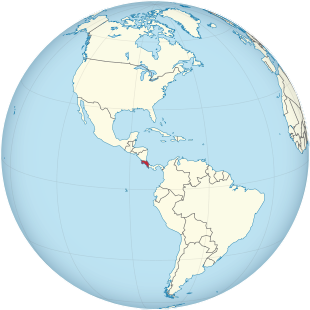 Costa Rica sur le globe (Amériques centrées) .svg