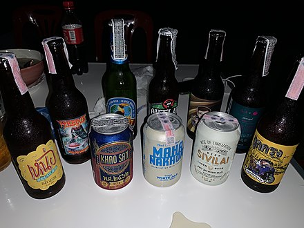 Various brands of Thailand's craft beer