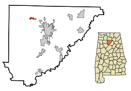 Cullman County Alabama Incorporated and Unincorporated areas West Point Highlighted.svg