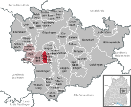 Läget för Dürnau i Landkreis Göppingen