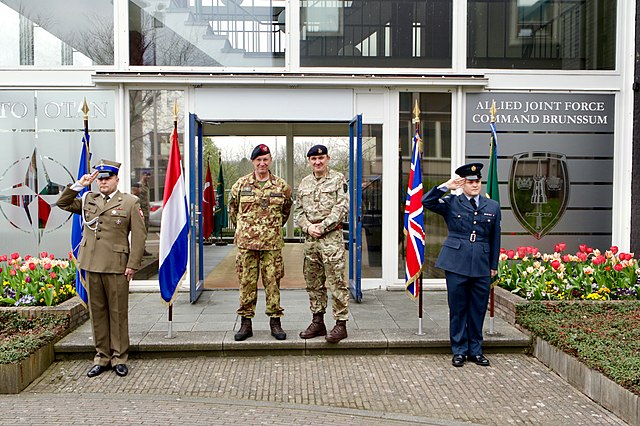 General Sir James Everard, Deputy Supreme Allied Commander Europe meets General Riccardo Marchiò, NATO JFC-B Commander at Brunssum during 2018