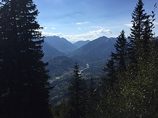 Course of the Elmaubach through the Ammer Mountains