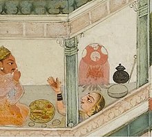 Detail of man eating from thali, ca. 1646 Detail from Kota painting, ca. 1646.jpg