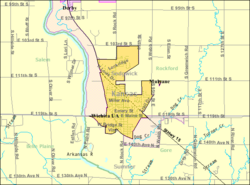 Detailed map of Mulvane, Kansas