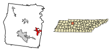 Диксон Каунти Теннесси Инкорпорейтед и Некорпоративные районы Уайт Блафф выделено 4779980.svg