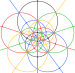 Disdyakis triacontahedron stereographic d5 colored.svg