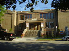 The Dow School in the Sixth Ward was the headquarters DowSchoolHouston1.jpg