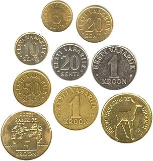 Estonian kroon Former currency of Estonia