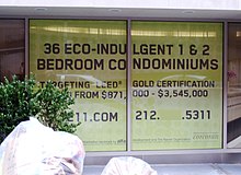 Real estate developers have begun to use LEED certification and a building's green status as selling points. Eco-indulgent apartments.jpg