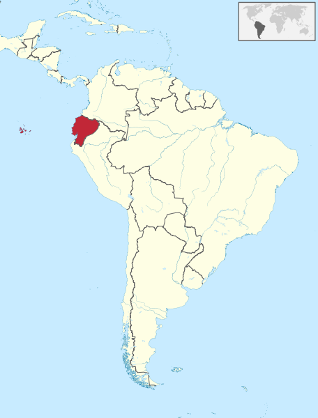 File:Ecuador in South America (+Galapagos Islands).svg