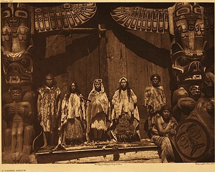 Kwakwakaʼwakw people at a wedding ceremony in 1914