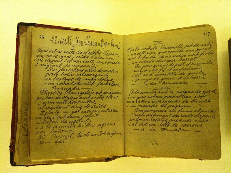 File:El Paral·lel 1894-1939- exhibit at CCCB in Barcelona (137)- Joan Viladomat- manuscrits.JPG