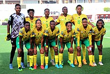 Banyana Banyana starting XI at the 2022 Women's Africa Cup of Nations in Morocco. Equipe sud africaine.jpg