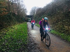 Cyclists on the Fallowfield Loop