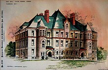 May Hall, 19th-century architectural rendering Framingham State Univ May Hall 1891.JPG