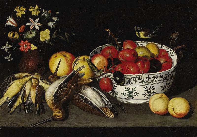 File:Franz Godin - A pair of still lifes with flowers, birds, and fruit (2).jpg