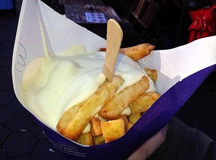 Fries with "wietsaus" (weed sauce), available in Amsterdam