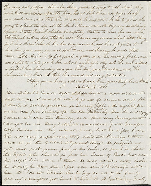 File:From Anne Warren Weston to Deborah Weston; Monday, October 4, 1841 p2.jpg