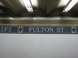 Mozaika Fulton Street v newyorské podzemní dráze