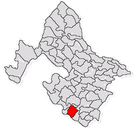 Location in Mehedinți County