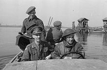 Crossing the Rhine in March 1945.