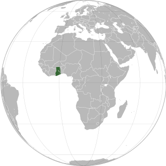 Location of Ghana Ghana (orthographic projection).svg