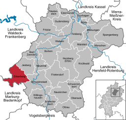 Läget för Gilserberg i Schwalm-Eder-Kreis
