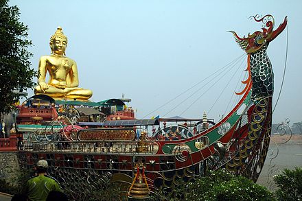 The treasure ship the Buddha is seated on