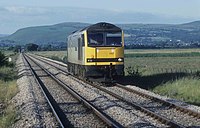 Locomotiva ferroviaria fotografata in viaggio verso Milford Haven