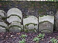 Headstones around the churchyard of the Church of Saint Anne in Limehouse.