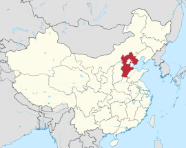Hebeis läge i Kina.