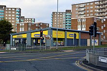 Heron Foods in Lincoln Green, Leeds. Branches are often situated in residential areas such as this. Heron Foods, Lincoln Green Road, Leeds (geograph 5962052).jpg