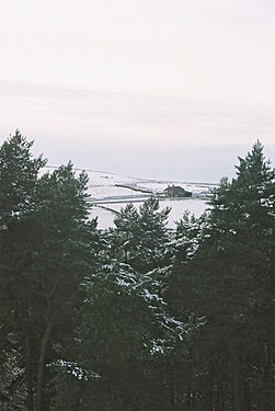 Snow-bound Hill Farm in Calderdale, Pennines