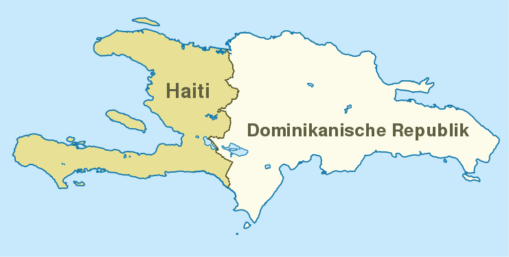 The political map of la Hispaniola