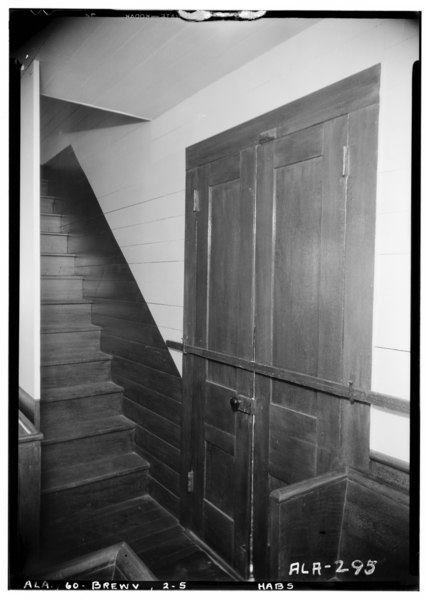 File:Historic American Buildings Survey Alex Bush, Photographer, October 19, 1935 DOOR AND STAIRWAY IN SIDE AT FRONT - Brewersville Methodist Church, State Route 28, Brewersville, HABS ALA,60-BREWV,2-5.tif