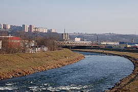 Hornád between Hlinková and Railway bridge.JPG