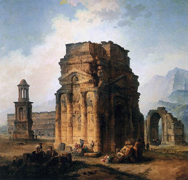 File:Hubert Robert - The Arc de Triomphe and the Theatre of Orange - WGA19600.jpg